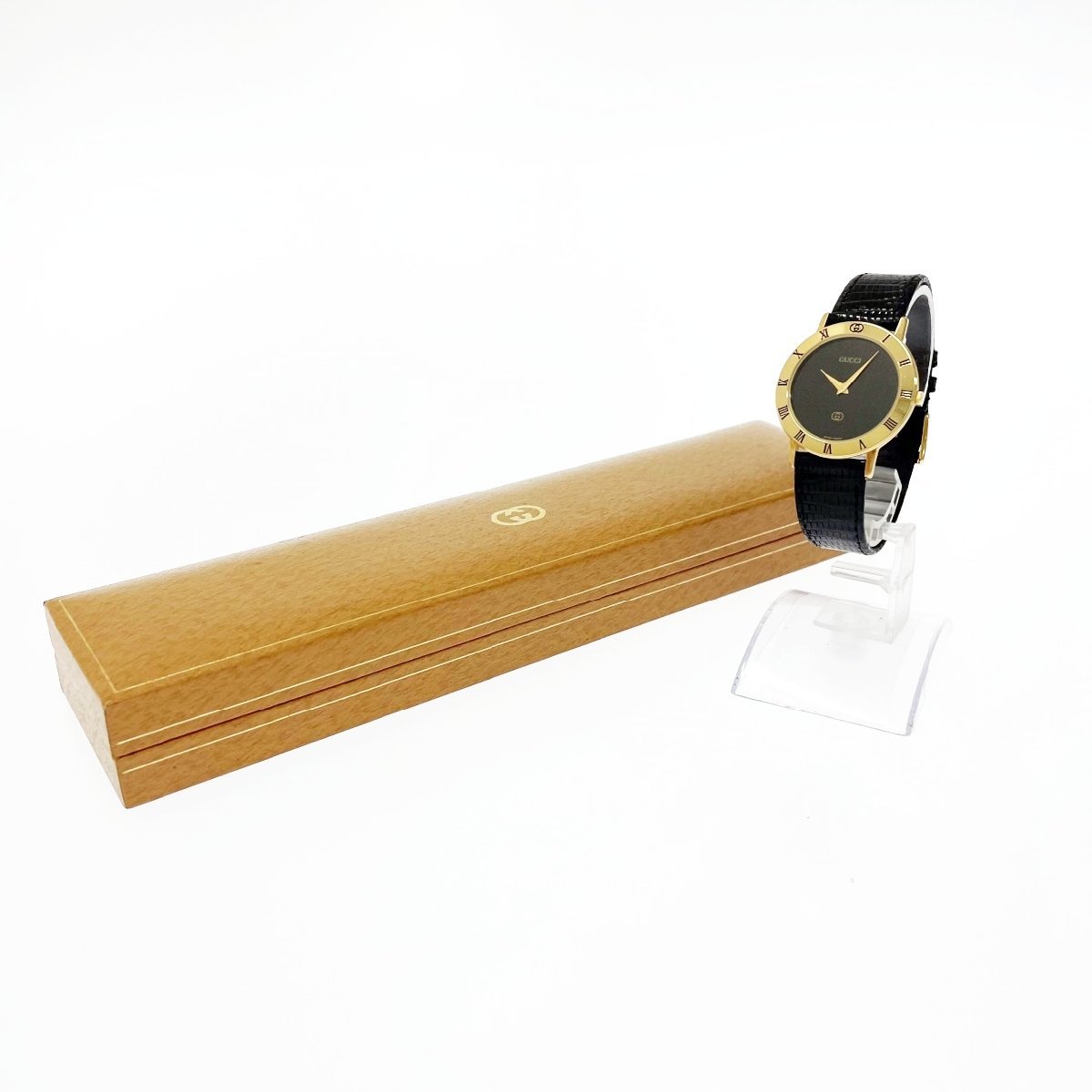 【1円スタート】【箱付き】GUCCI グッチ 3001M GP ブラック文字盤 クオーツ メンズ腕時計 ジャンク 165615