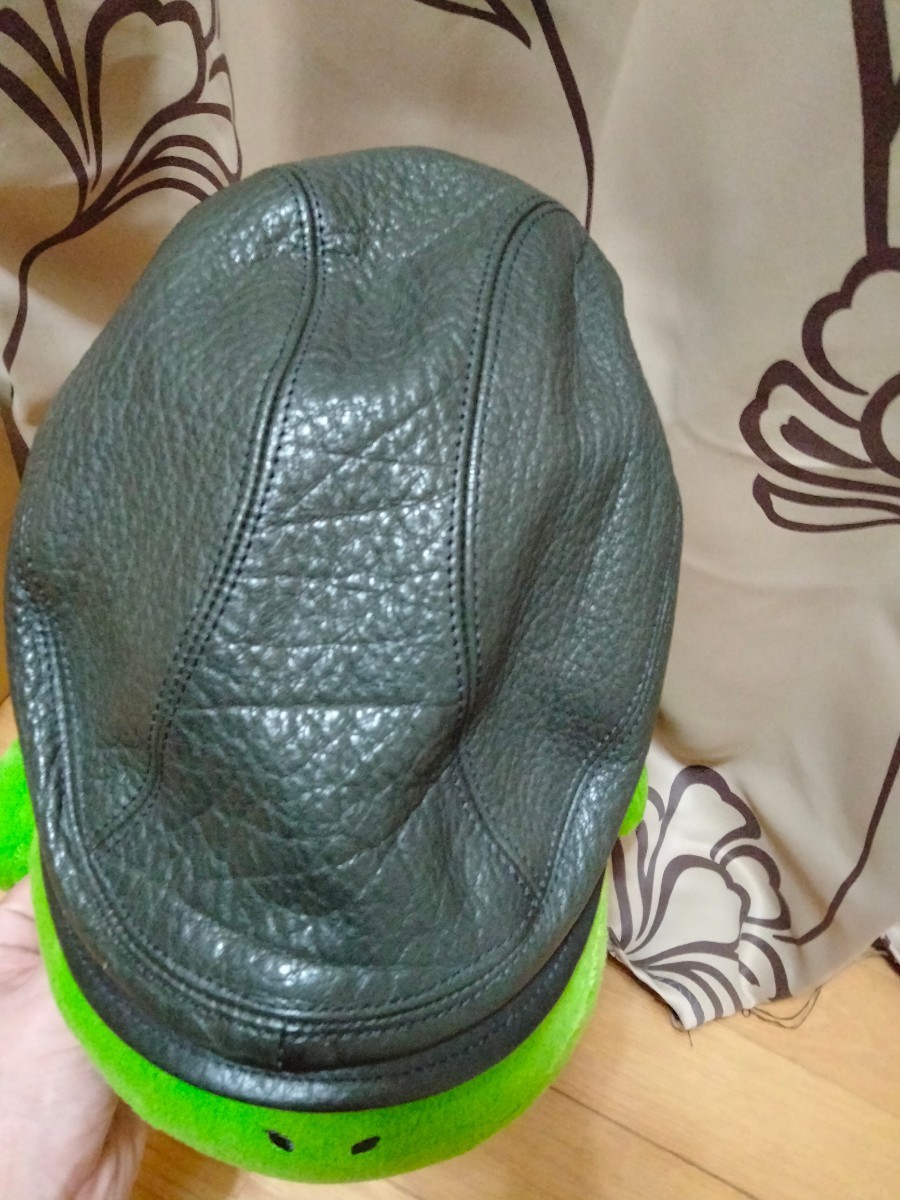 売切 廃盤？ heavy gauge ヘビーゲージ レザー ハンチング lynch silversmith 蜘蛛 刺繍 リンチシルバースミス フリーサイズ 美品 黒系