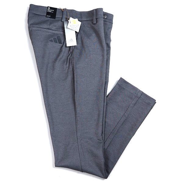O191 新品 adidas GOLF アディダス ゴルフ 春夏 ストレッチ ダブルニット ジャージーパンツ ロゴ刺繍 吸汗速乾 88 ダークグレーヘザー