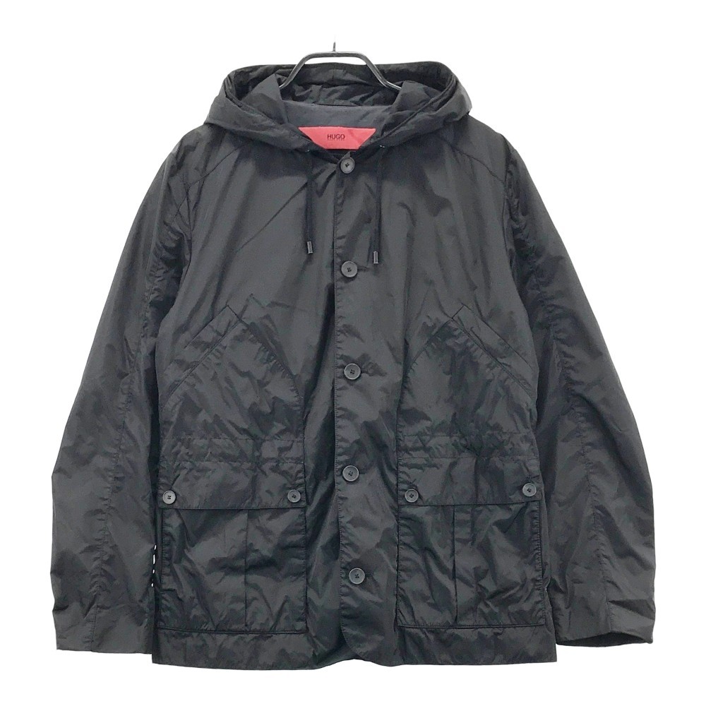 HUGO BOSS ヒューゴボス フード付 ナイロンジャケット ブラック系 L [240001919250] メンズ