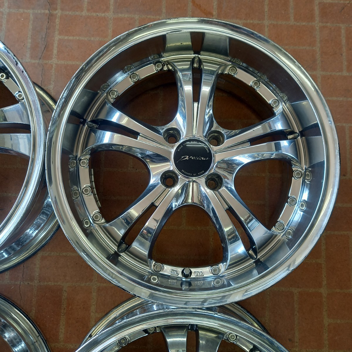 深リム STICH Precious 16インチ 7J+38 4H-100 中古 メッキ STICH
