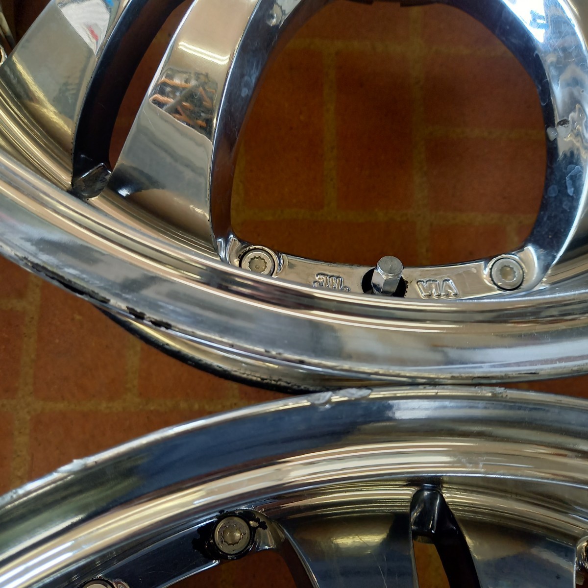 深リム STICH Precious 16インチ 7J+38 4H-100 中古 メッキ STICH