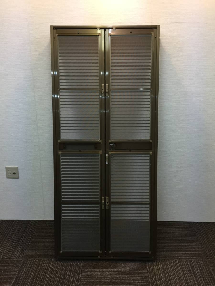 網戸　中古　発送不可　住宅設備　インテリア 中古】玄関 網戸 扉 W800×D130×H18100 建具 ドア 改修 リノベーション
