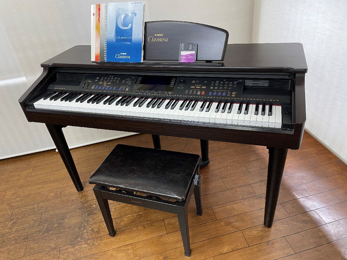 発送不可 引取限定 ☆YAMAHA/ヤマハ CVP-105 Clavinova クラビノーバ 電子 ピアノ フロッピー 演奏 モニター 自動 鍵盤 楽器(0615)