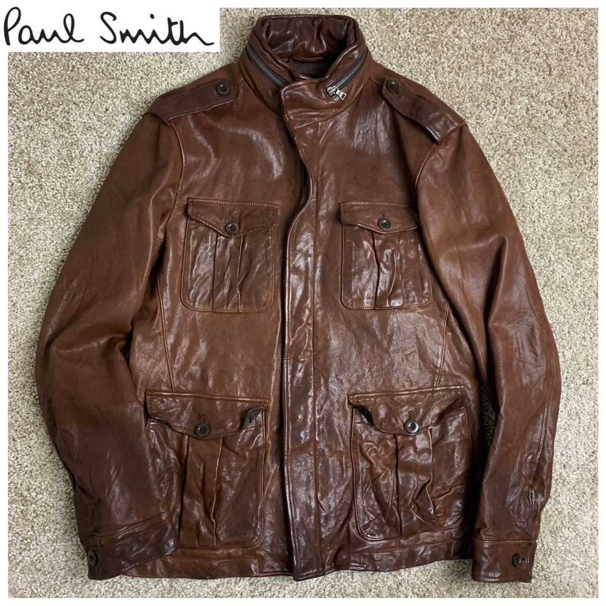 希少大きめサイズ(XL) PS PaulSmith(ポールスミス)M-65型ラムレザー