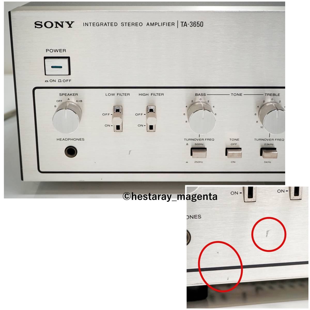 ☆ 【整備・レストア済、美品】 SONY TA-3650 プリメインアンプ 70年代