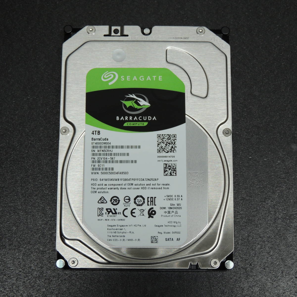 【検品済み】SEAGATE 4TB HDD ST4000DM004 (使用7638時間) 管理:w-70
