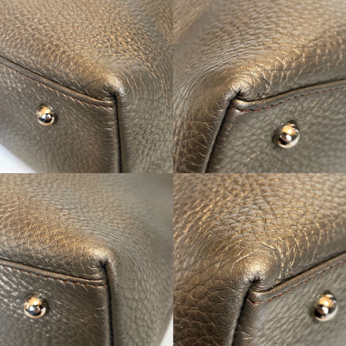 【専用】WAKO ワコウ ハンドバッグ オールレザー ステッチ 肩掛け可能 シボ 美品 WAKO ワコウ 現行品 銀座 和光 シボ革 肩掛け シボ革 ブロンズ