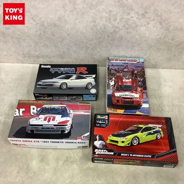 1円〜 ハセガワ他 1/24 三菱 ランサーエボリューションVI 1999 WRC ドライバーズチャンピオン、ホンダ インテグラ タイプR DC2 ’95 等