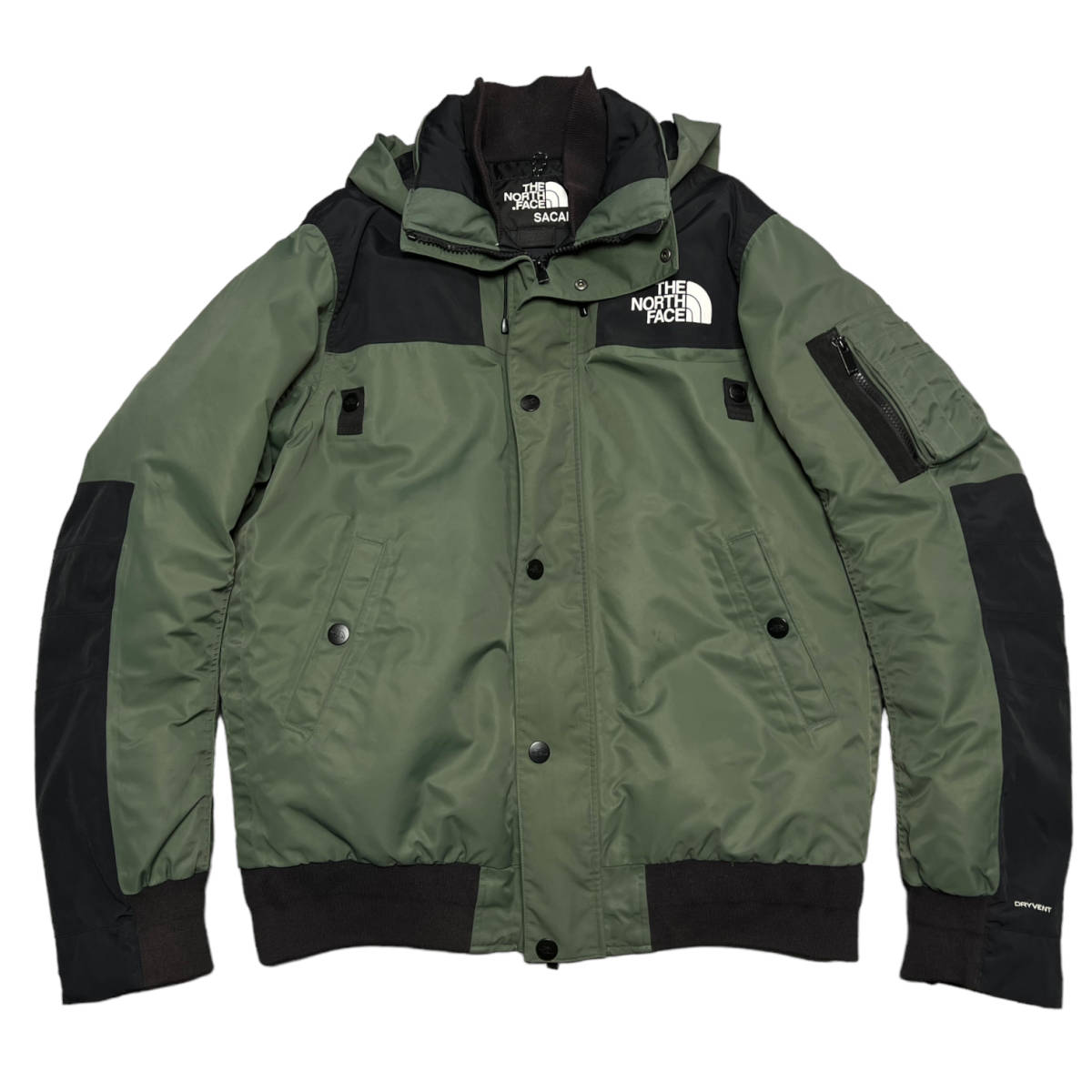 ED/26）SACAI ノースフェイス ボンバー MA-1 カーキ/ブラック メンズM /サカイ ブルゾンジャケットコートシャツニットパンツデニム