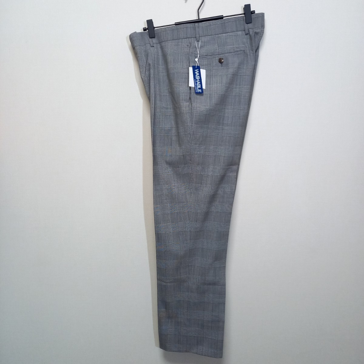 新品《サマーウール / トロピカルウール》Jプレス 夏仕様 1プリーツ グレンチェック スラックス W82 トラウザーズ スーツ パンツ アイビー