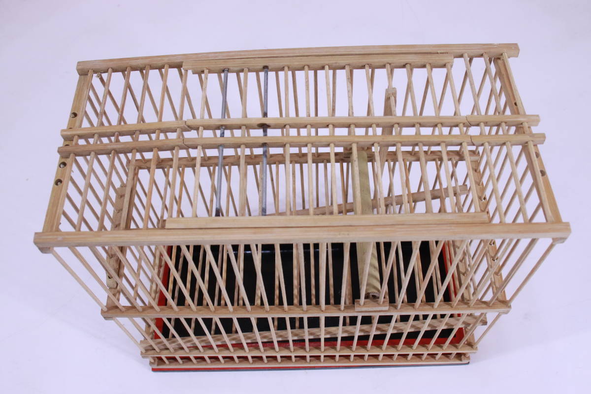 レトロ! 未使用 竹/木製 鳥かご 鳥籠 鳥篭 ゲージ アンティーク品 2段