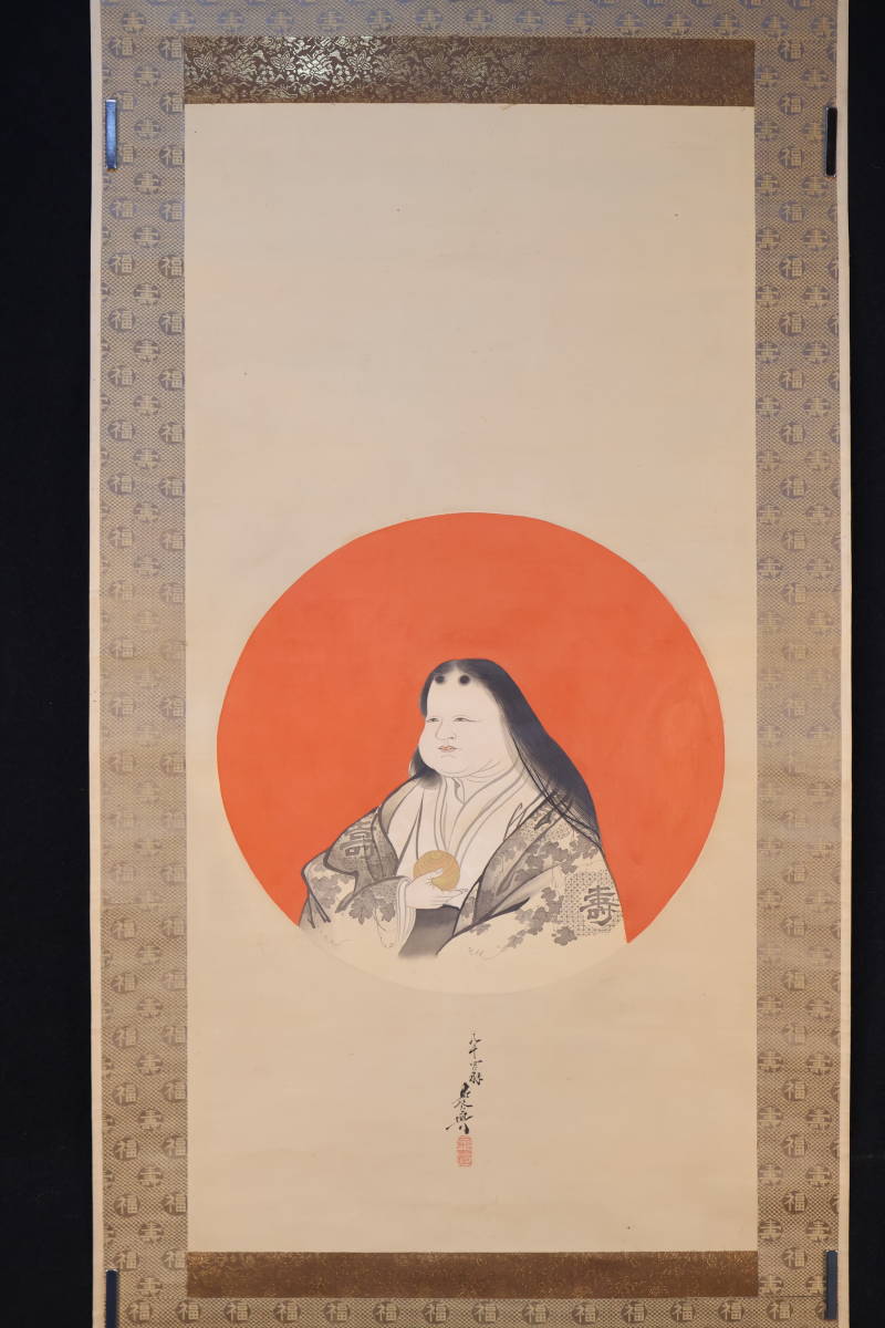 【掛軸】〈柴田 是真〉『人物図』 （絹本肉筆）/ 中国画 人物図 山水図 花鳥図 日本 時代物 古画 掛け軸304