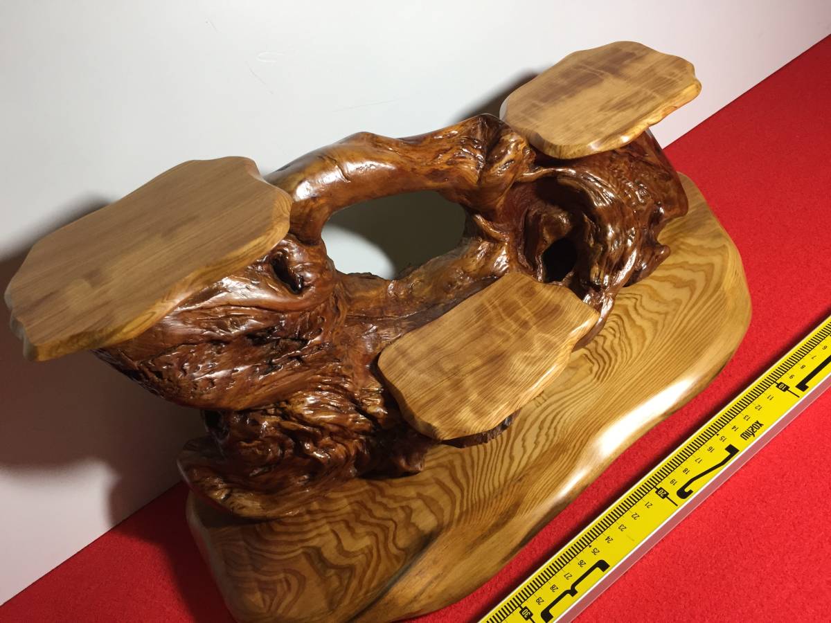 54 飾り台 違い棚 香炉台 置台 展示台 世界遺産 屋久杉 無垢材 置物 オブジェ 一点物 インテリア