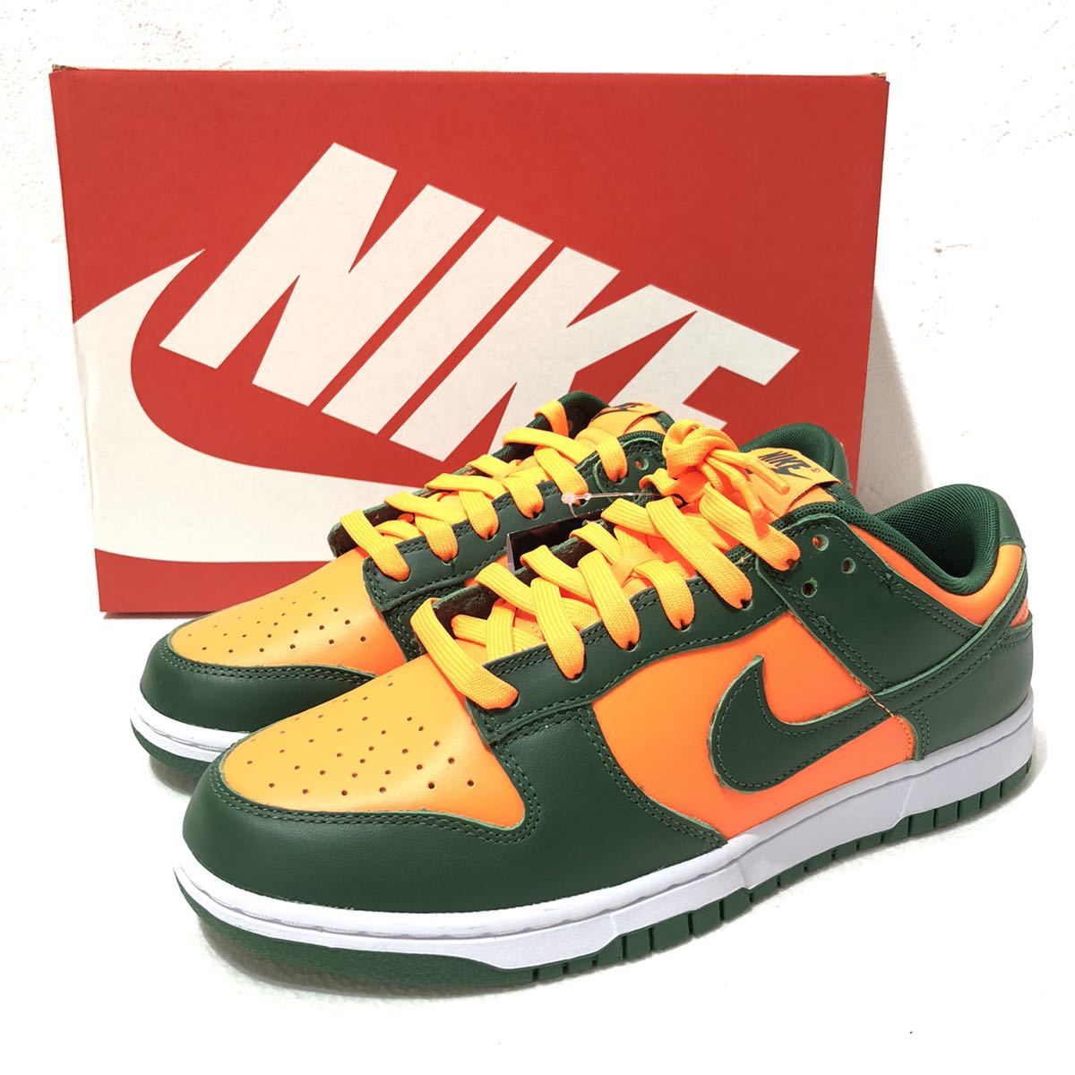 未使用 Nike Dunk Low Retro Gorge Green and Total Orange US9.5 27.5