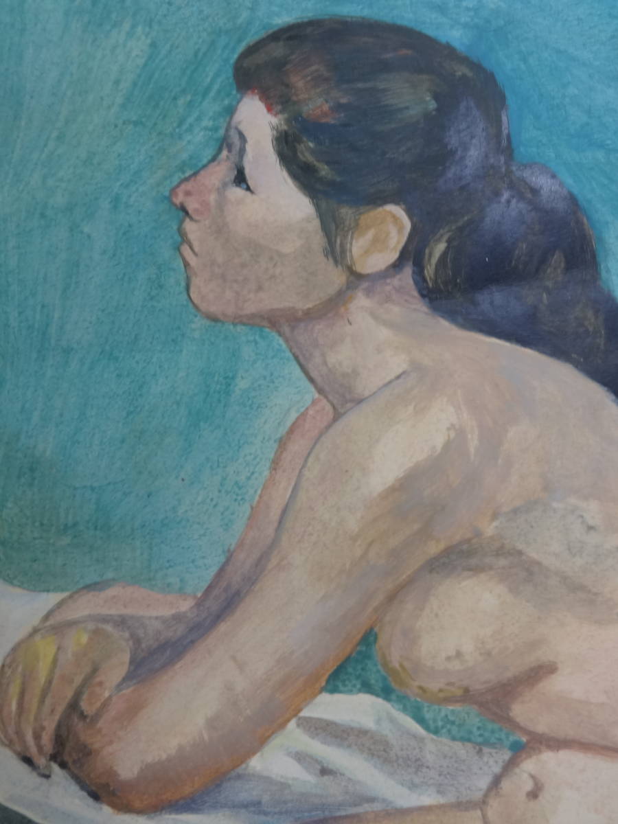 小磯 良平 裸婦画 肖像画 1959年 肉筆油彩画 ・紙本著色・美人画・額装・
