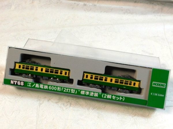 389☆未使用品 Nゲージ 江ノ電600形 2灯型 標準塗装 2輌セット
