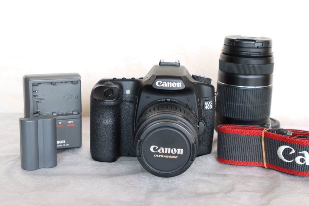 ■美品■ Canon EOS 40D ダブルレンズセット 《 S数2362回 Canon EOS 40D ダブルズームレンズキット EF-S18-55mm， EF-S55-250mm