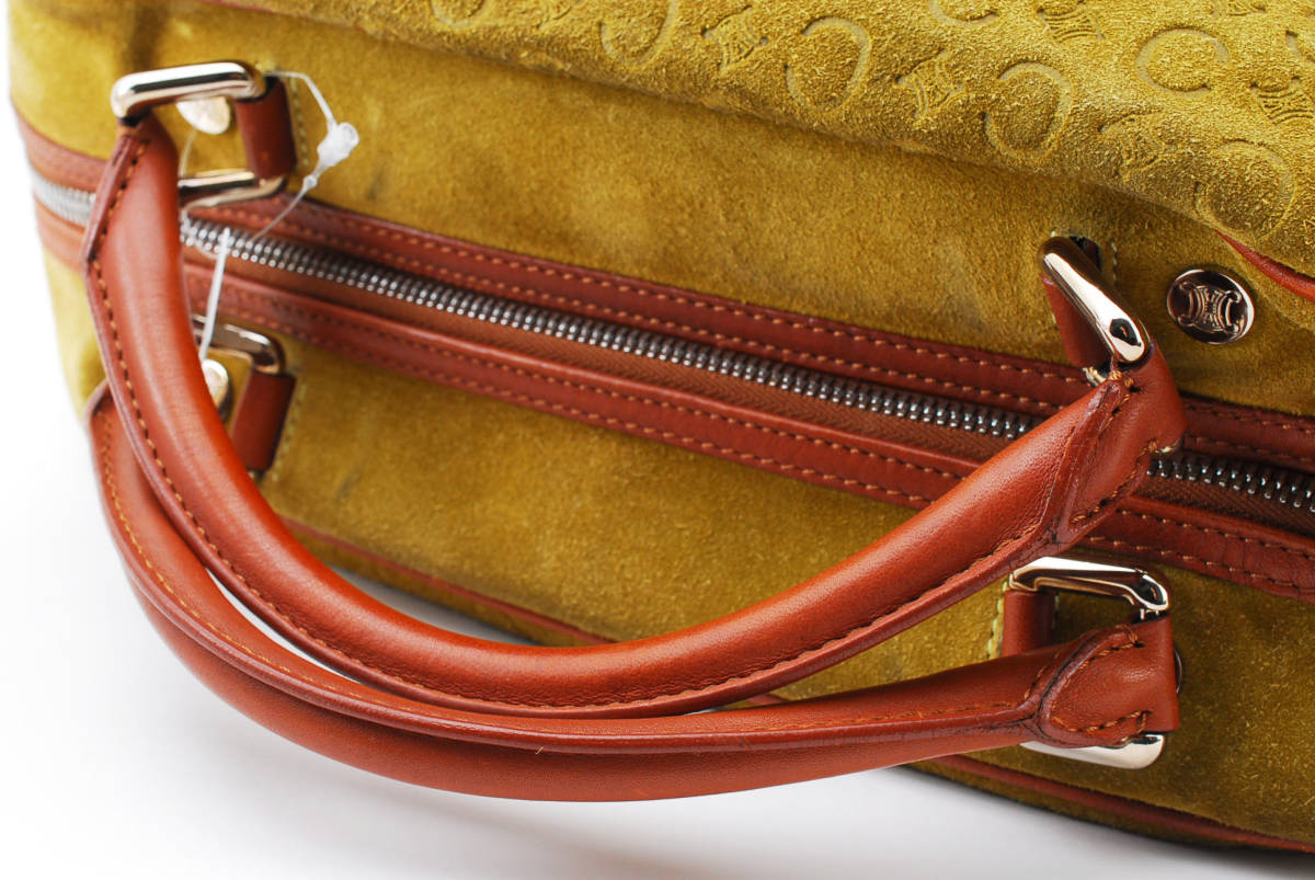 【送料無料,新作】 1円 CELINE ヴィンテージ セリーヌ Cマカダム スエード ハンドバッグ トートバッグ ロゴ 23-2850