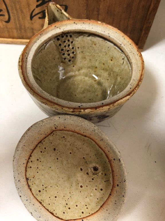 吉村松月園 耶馬溪焼 煎茶器 茶碗 湯冷まし 宝瓶 共箱 煎茶道具 時代物