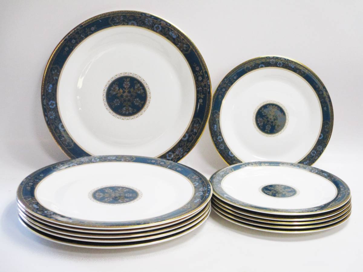 《ジャムルK》hc05-16◆送料無料◆中古 ROYAL DOULTON CARLYLE ロイヤルドルトン カーライル プレート ケーキ皿 27㎝ 20.5㎝ 各6点セット