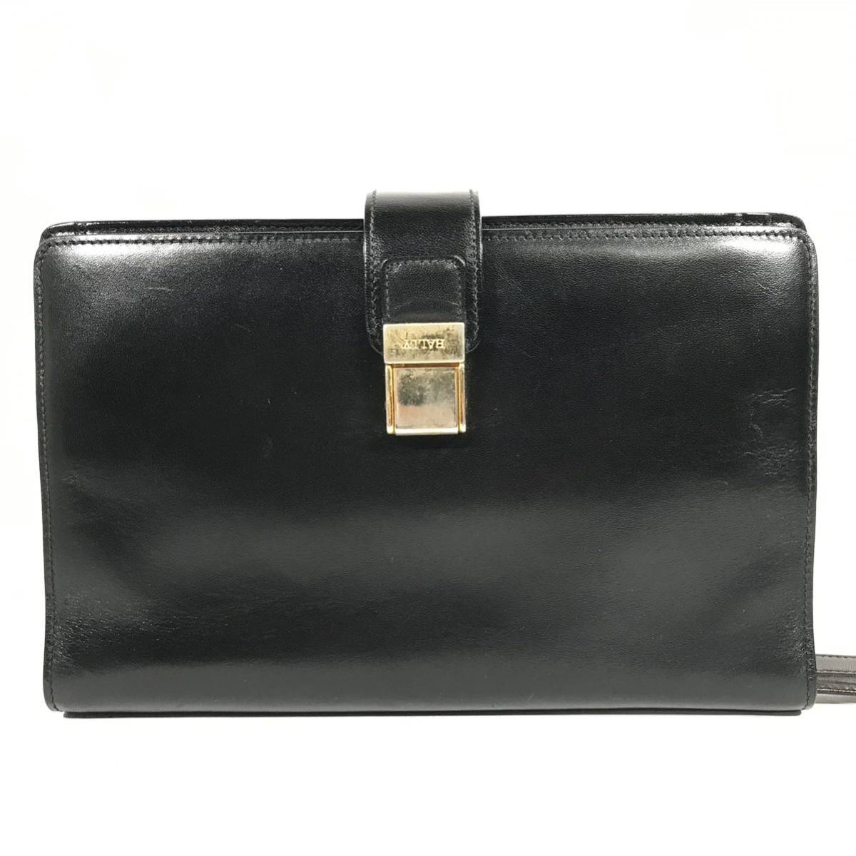 【バリー】本物 BALLY セカンドバッグ 黒色系 クラッチバッグ トラベルケース ハンドストラップ 本革 レザー 男性用 メンズ イタリア製