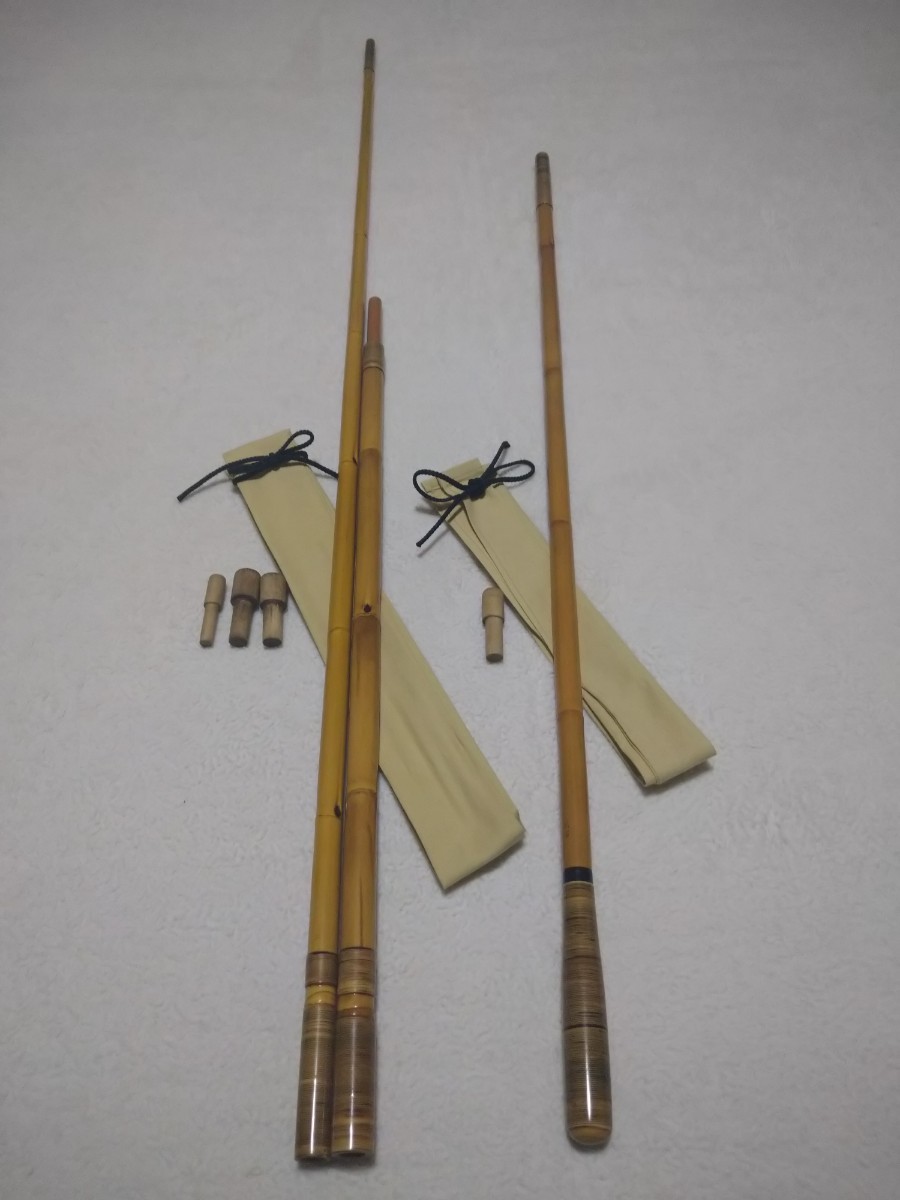 ヘラブナ　関本作風雪　竿受け一本半と玉の柄一本物のセット