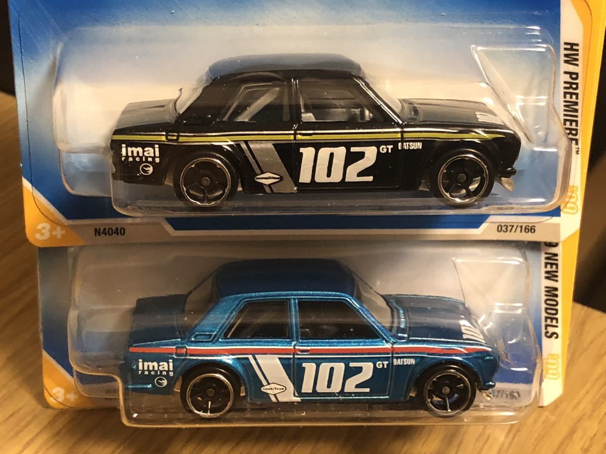 レア】DATSUN BLUEBIRD 510 青&黒セット 2009 NEW MODEL Hot Wheels
