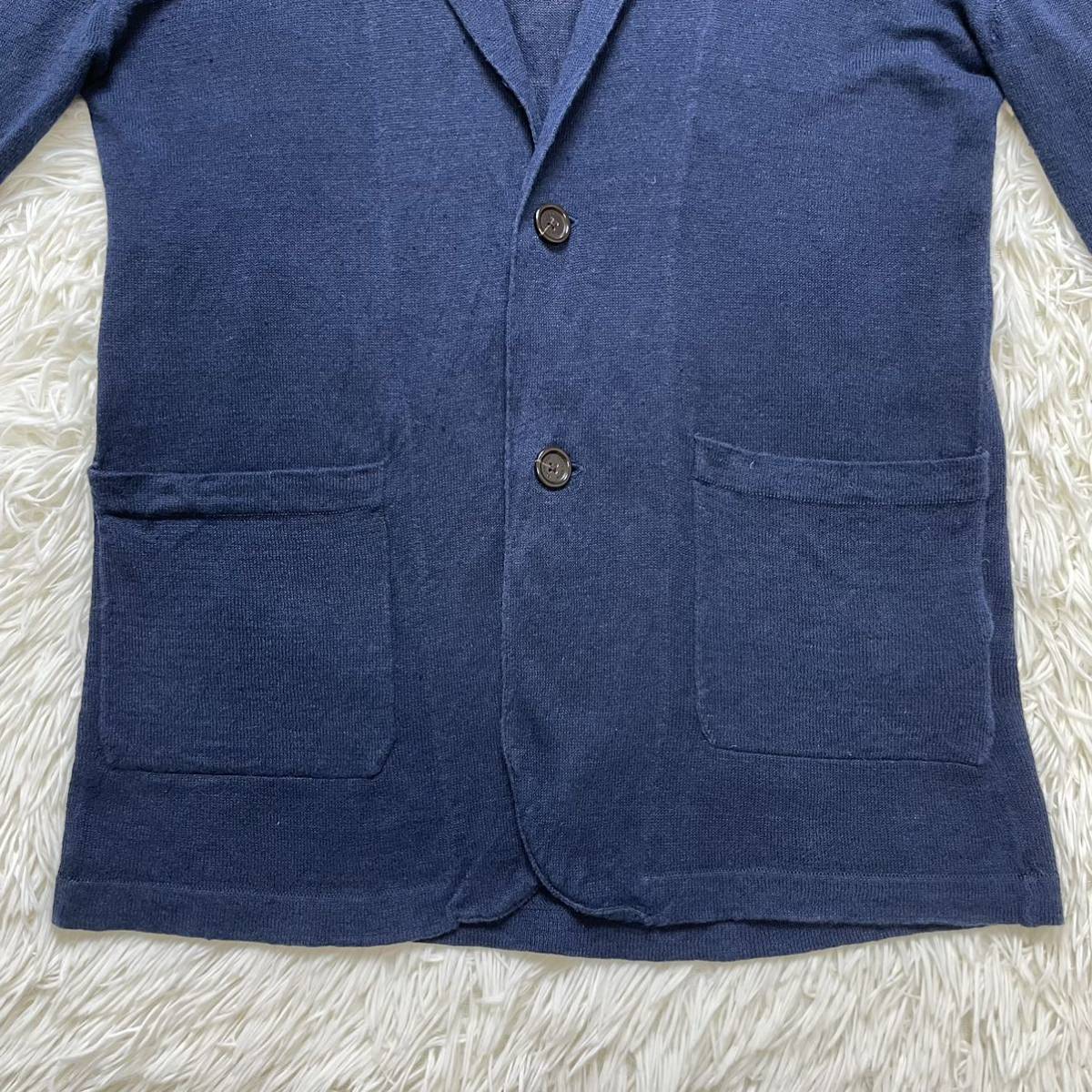 リネン100% バーバリーブラックレーベル 春夏 カーディガン 麻 3(L