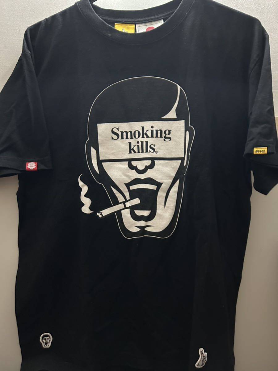 FR2×パンクドランカーズ コラボTシャツ/黒L/あいつ/smoking kills
