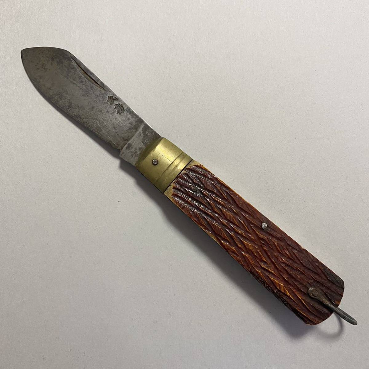 鹿角 在銘 氏房 電工ナイフ 折りたたみナイフ アンティーク(その他  