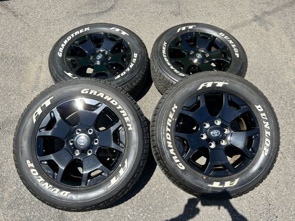 ハイラックスZ ブラックラリー 前期 純正 ホイールとタイヤ4本セット★18×7.5J +30 139.7 6穴 エンケイ・ダンロップ 265/60R18　YHHLX-156