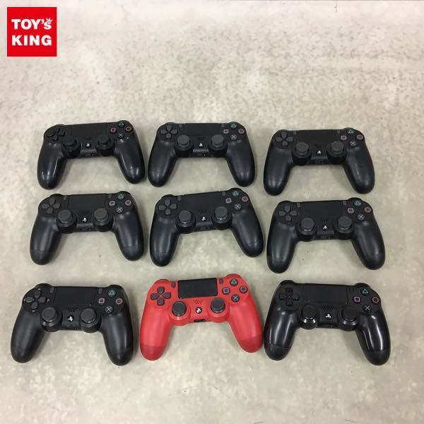 1円〜 PlayStation4 ワイヤレスコントローラー ジェット・ブラック 8点、マグマ・レッド