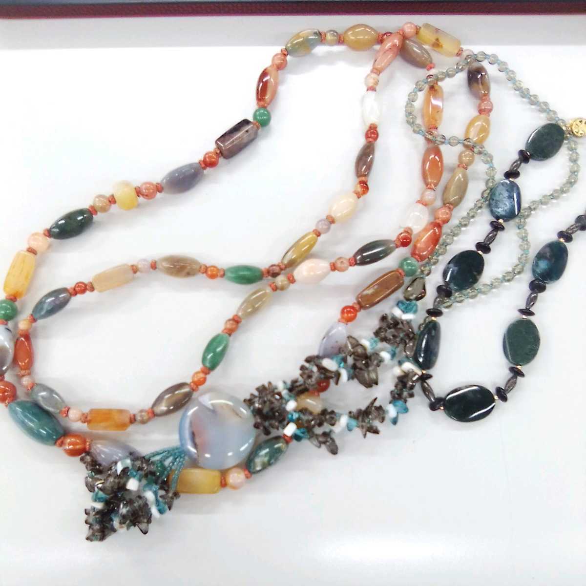 ●ハ3915H◎カラフル天然石・インパクト大等　ネックレス・ロングネックレス等　色々まとめて◎送料込み◎
