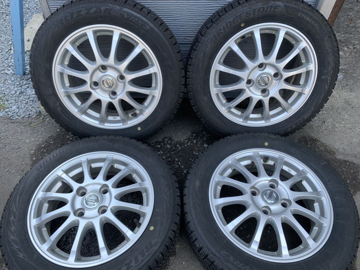バリ溝　日産純正ホイール スタッドレス4本セット ブリヂストン ブリザック VRX2 2021年 155/65R14 14×4.5J