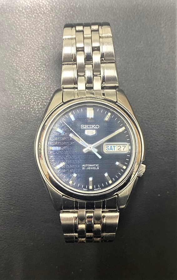 Y【稼働品】SEIKO セイコー SEIKO5 セイコーファイブ 7S26-01V0 裏スケ AT 自動巻き ブラック文字盤 SS 時計 腕時計