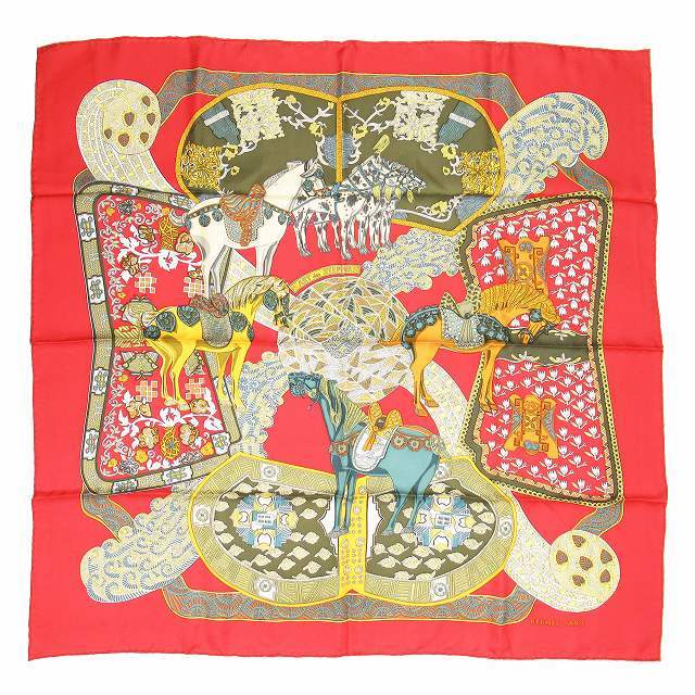 エルメス HERMES ヴィンテージ カレ 90 ART des STEPPES ステップ美術