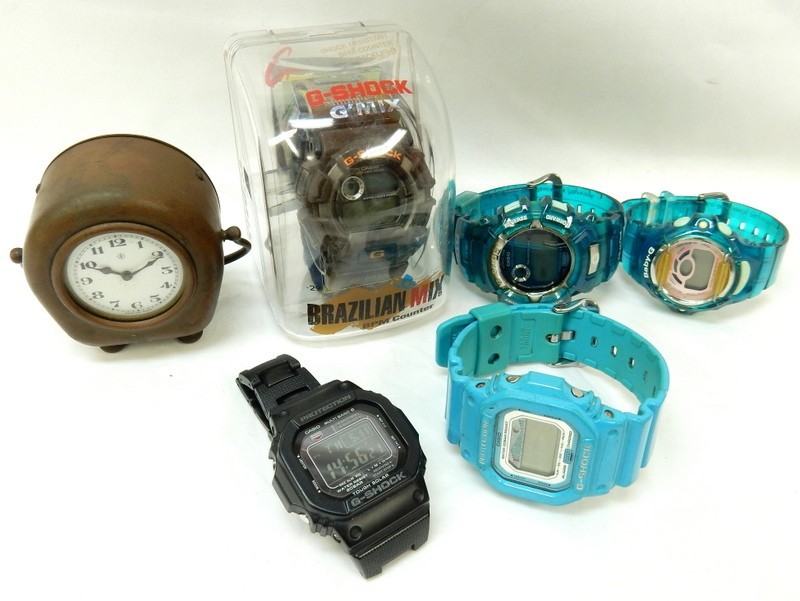 1000円スタート 腕時計 置時計 計6点まとめ CASIO カシオ G-SHOCK 3159 GW-M5610BC 他 イルクジ クオーツ/電波ソーラー ［3］ K10037