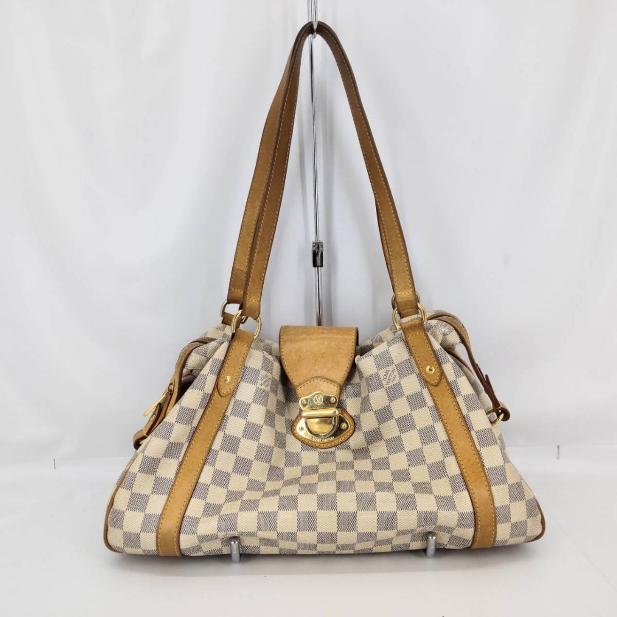No.5327 ★1円～【LOUIS VUITTON】 ルイ・ヴィトン ダミエ・アズール ストレーザPM M42220 ショルダーバッグ ホワイト 白 中古品