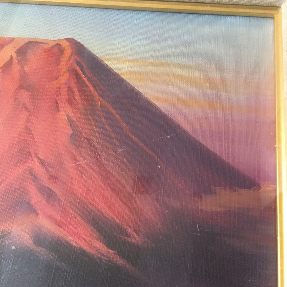 絵画 油絵 赤富士 （森田浩二） F6号 森田 浩二 赤富士