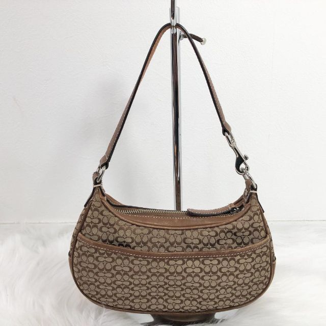 コーチ COACH シグネチャー キャンバス レザー ポーチ ハンドバッグ
