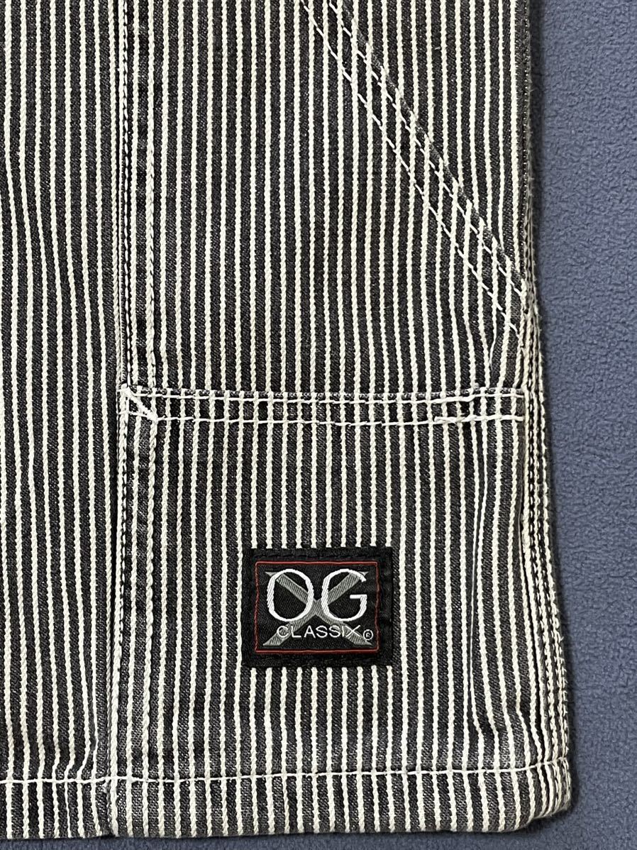 OG CLASSIX オージークラシック 大きなサイズ ハーフパンツ カーペンター ヒッコリーストライプ柄　サイズ38