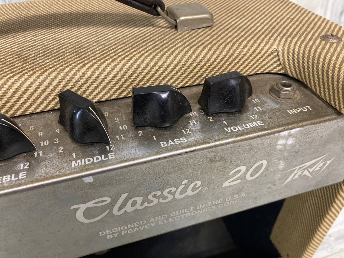 セール，得価 斉吉1125 １円オークション お値打ち PEAVEY ピービー 真空管ギターアンプ CLASSIC 20 通電確認済み 汚れあり 音響機器 ライブ スピーカー