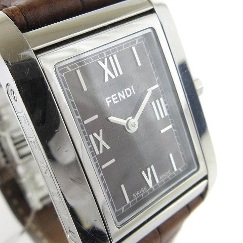 フェンディ FENDI 腕時計 アナログ スクエア クオーツ 文字盤 ズッカ柄