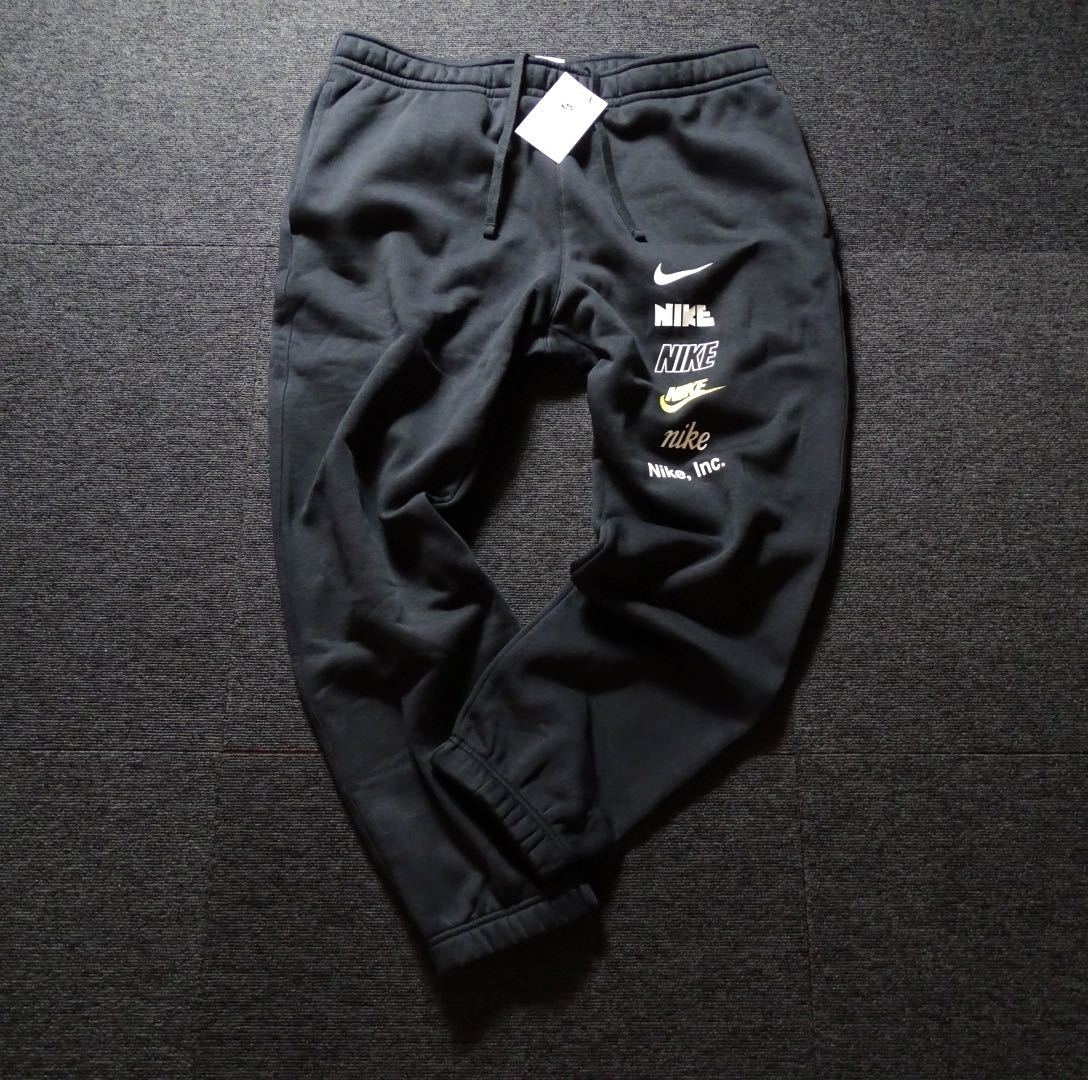 新品 正規品 サイズ2XL(XXL) NIKE ナイキ 黒 ブラック スウェットパンツ ジョガーパンツ 白 ホワイト プリントロゴ