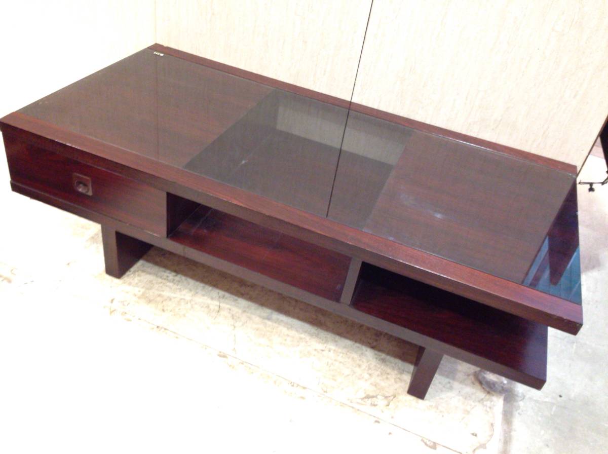 新品，低価 6710 引取限定 カリモク センターテーブル 引き出し付 ガラス天板 ローテーブル 家具 リビング(カリモク家具)｜売買されたオークション情報、yahooの商品情報をアーカイブ公開 - オークファン カリモク家具