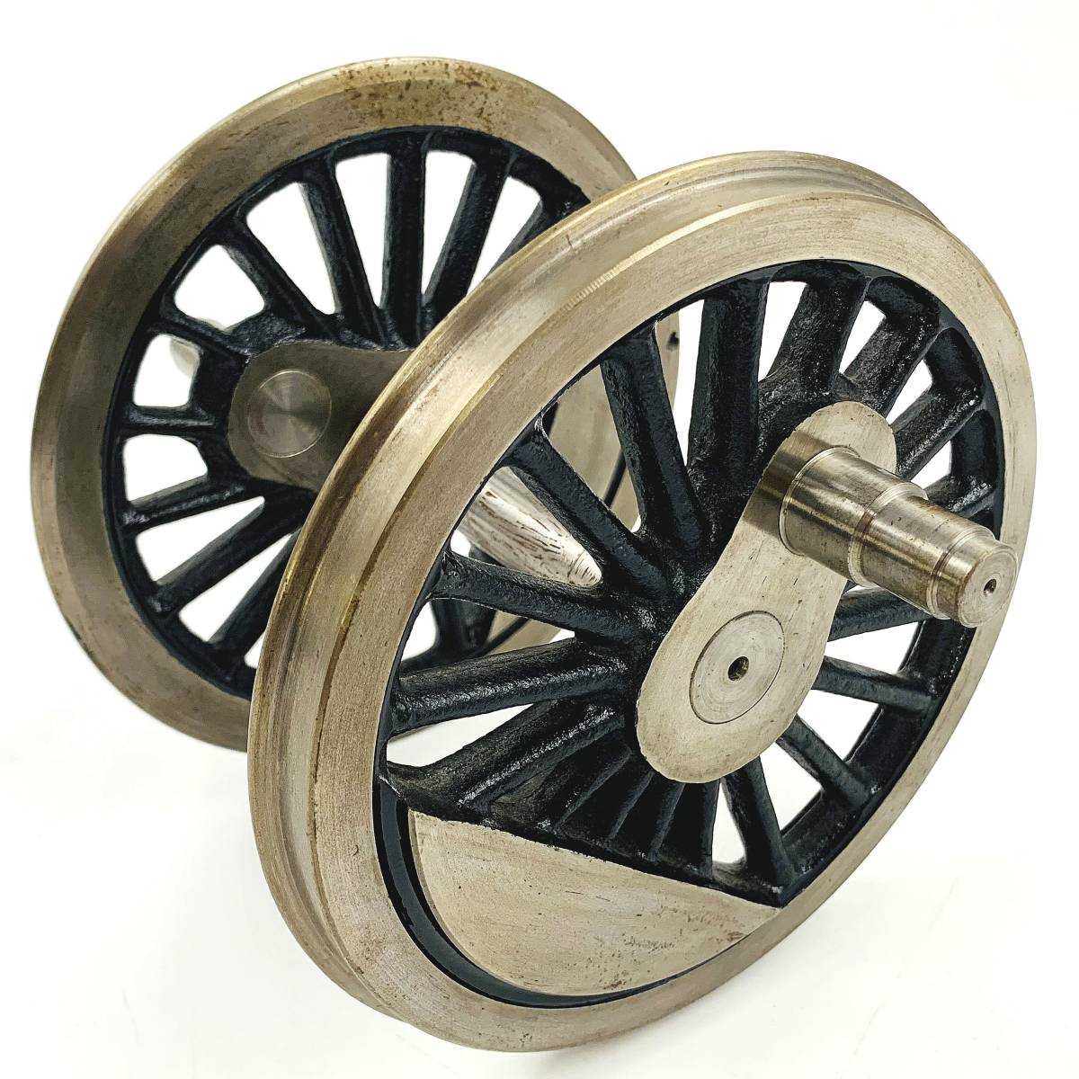 国鉄 動輪 蒸気機関車 SL 日本国有鉄道 銀色 オブジェ 幅19.5cm 直径