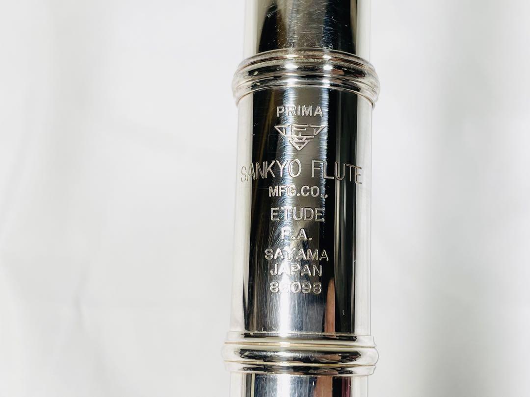【R-4】 Sankyo フルート 1276 PRIMA ETUBE TOKYO STERLING SILVER 1884-122 SANKYO PRIMA - ケース付シルバー925刻印 頭部管銀製フルート Flutes