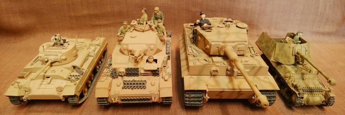 プラモデル 戦車 軍用車 全長約15～約24cm タミヤ ミリタリー 等 組み立て済 完成品 破損欠損有り ジャンク 部品取り まとめ売り まとめて