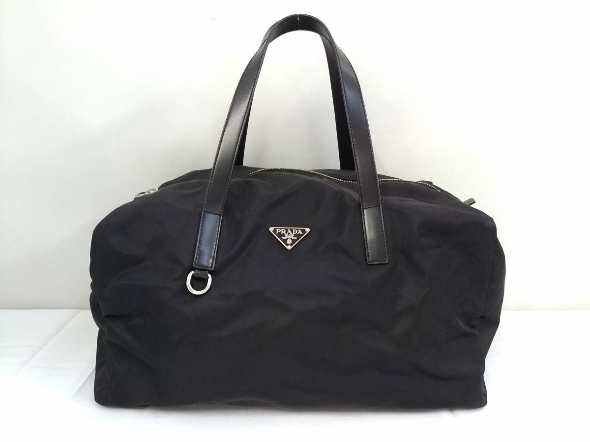 プラダ PRADA ミニボストン ハンドバッグ ナイロン 黒 ブラック